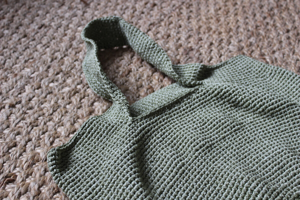 Green Crochet Bucket Bag