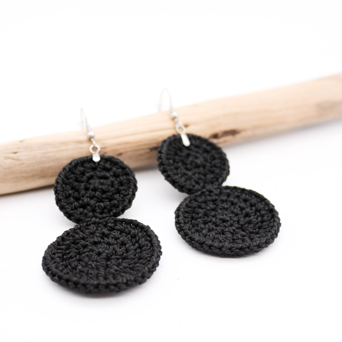 Crochet Earrings-Hanging Disks