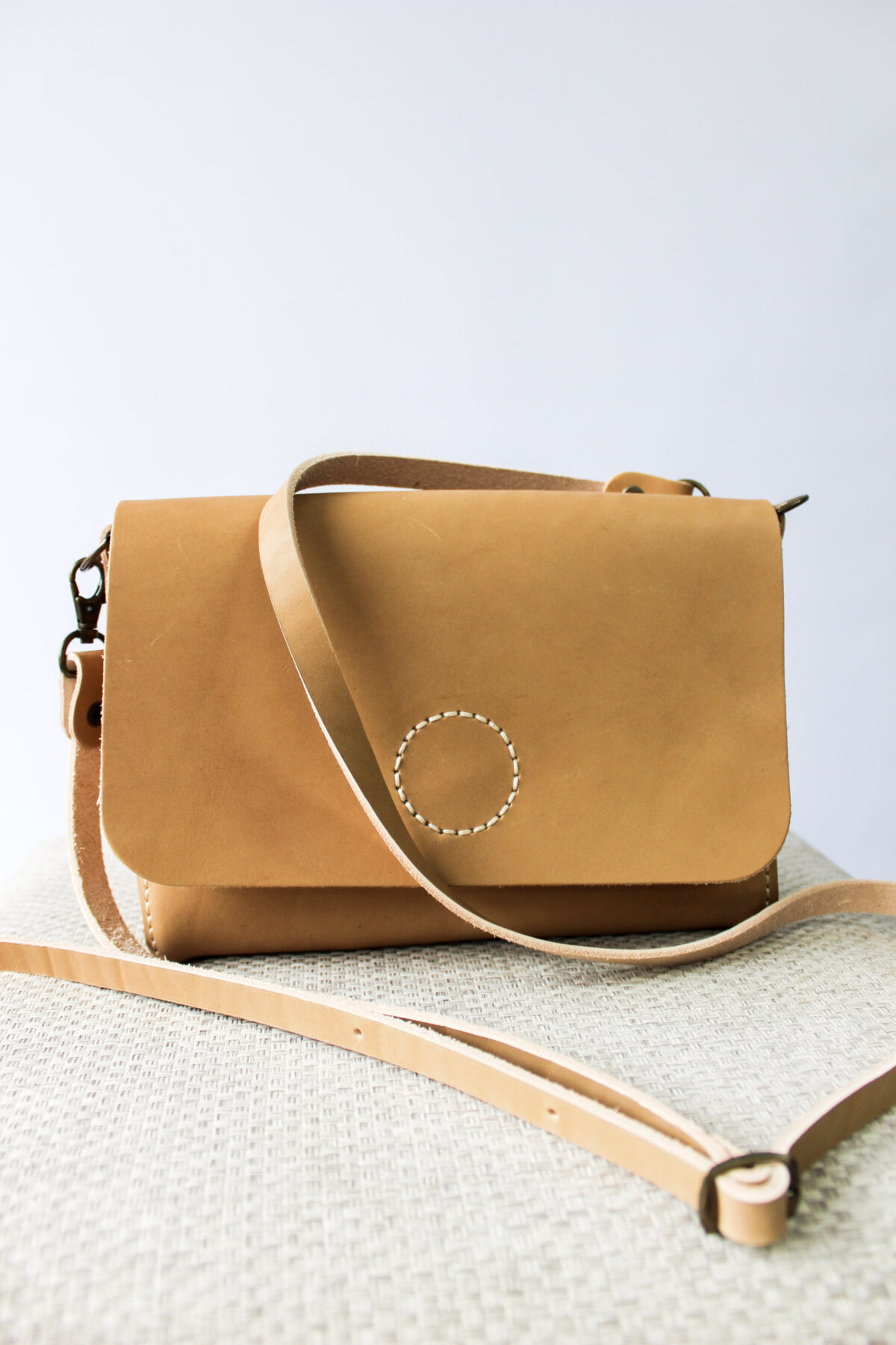 Thuli-caramel leather sling bag