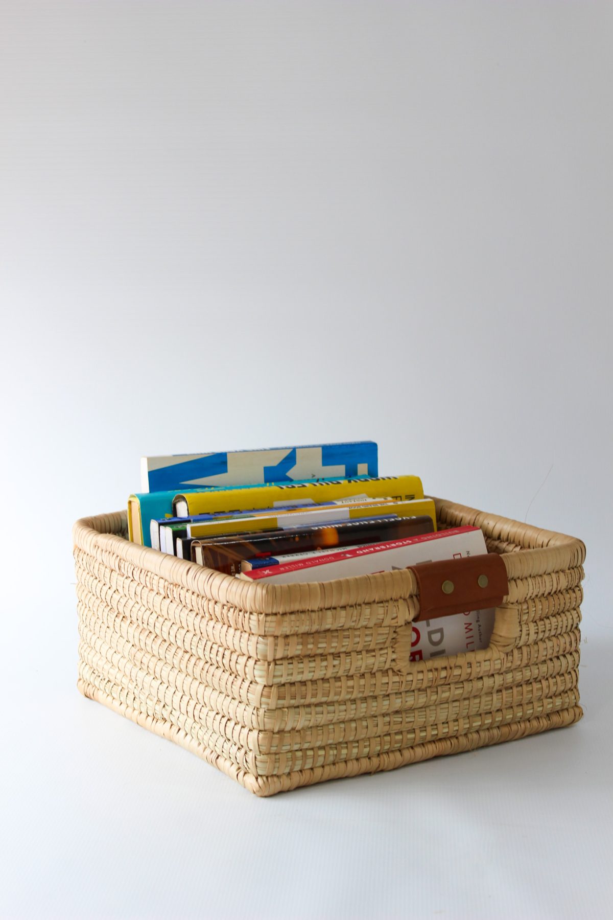 small square woven basket